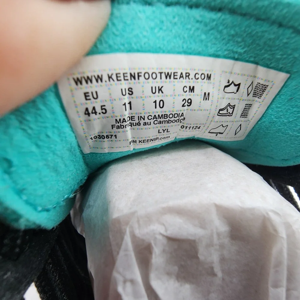 Keen Uneek Sport Fisherman Sandals Mens Size 11 Black Bright Aqua Boat Shoes NEW